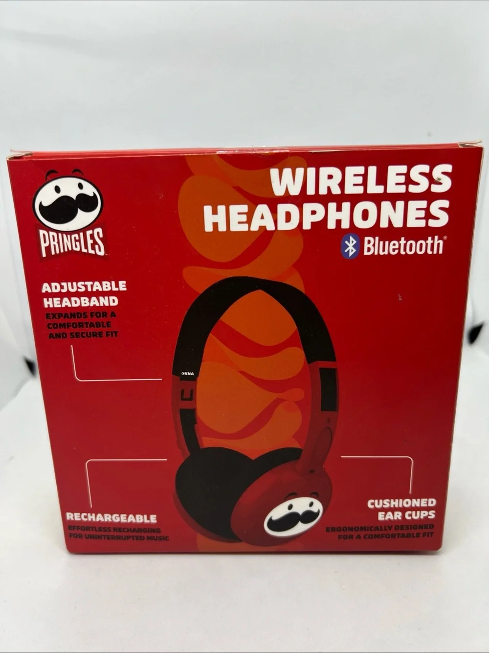 Pringle Red Wireless Bluetooth Headphones with Cushioned Ear Cups